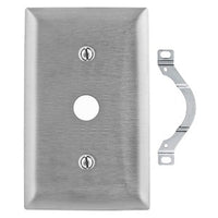 Hubbell SS12 1-Gang Telephone Wall Plate, Stainless Steel