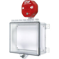 STI 7523 Polycarbonate Cabinet with Cabinet Stop Sign Alarm Thumb Lock, Clear
