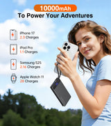 Slim Power Bank w/ Built-In Cables – 22.5W PD Fast Charger for iPhone & Samsung