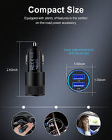 Port USB Car Charger 2 Pack — 3.4A Fast Charge for iPhone 17/16/15/14, Samsung G
