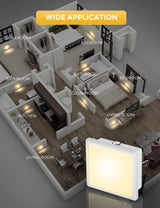 Led Night Lights Plug Into Wall 2-Pack, 0.3W Plug In Night Light, Dusk To Dawn,