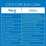 ICC ICCABR6VBK CAT6 CMR Riser 23AWG 100% Solid Pure Copper Unshielded Bulk Ethernet Cable, UTP, PoE++, 500 MHz, UL Certified, 1000' Reelex Pull Box, Black