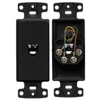 Hubbell NS770BK Frame Wallplate with Jack, 6-Position, 4-Conductor, Black