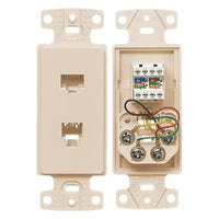 Hubbell NS784LA 1-Gang Plate with F Connector, Screw Terminal, Light Almond