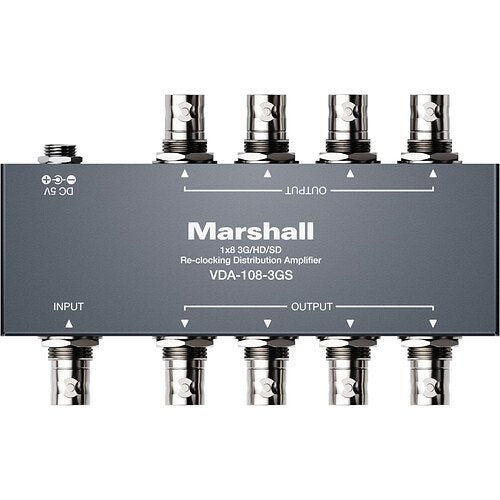 Marshall VDA-108-3GS 1x8 3G/HD/SD-SDI Reclocking Distribution Amplifier