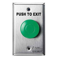 Alarm Controls by ASSA ABLOY TS-14302 Alarm Controls TS-14302 Request to Exit Button with Pneumatic Timer, 1-1/2" Green Push Button, Weather Resistant Plate, Single Gang, 430 Stainless Steel