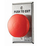 Alarm Controls by ASSA ABLOY TS-21R Alarm Controls TS-21R Request to Exit Station with 2-1/2" Red Push Button, Single Gang, 402 Stainless Steel