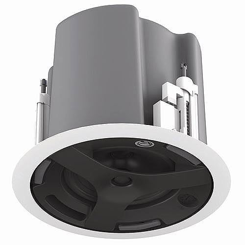 AtlasIED FAP63T-BEGR 6.5" Coaxial In-Ceiling Speaker with 32W 70V, 100V Transformer, Ported Enclosure, Safety First Mounting System and Round Black Edgeless Grill