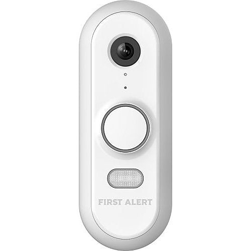 First Alert CAMW-WDB VX1 HD Video Doorbell, White/Gray Trim