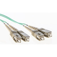Cleerline 3DOM3SCSC02M XD Series Bend Performance Duplex Patch Cable, SC/UPC-SC/UPC, OM3, 3.0 mm Riser, Aqua, (2M) 6.6'