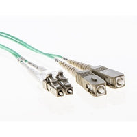 Cleerline 3DOM3LCSC02M XD Series Bend Performance Duplex Patch Cable, LC/UPC-SC/UPC, OM3, 3.0 mm Riser, Aqua, (2M) 6.6'