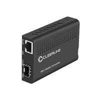 Cleerline SSF-SFP-RJ45-1G-UK Gigabit 10/100/1000Base-Tx to 100/1000Base-X SFP Slot Extender, DIP Switch, AC UK Adapter Included