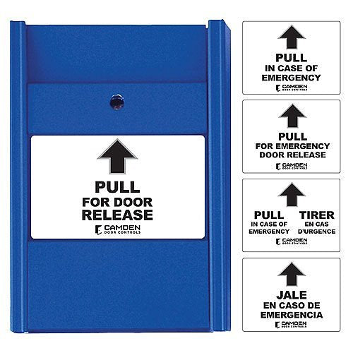 Camden CM-703U Universal Blue Pull Station, Single Gang, N/C and N/O Switch with Multiple Message Labels (Replaces CM-703)