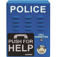 Viking E-1600-60A ADA Compliant Handsfree Emergency Phone with Voice Announcer, Phone Line Powered, Blue