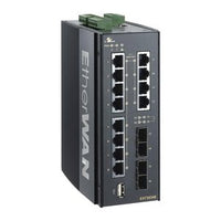 EtherWAN EX73934E-0VB Hardened Managed 16-Port Gigabit Ethernet Switch, 12-Port 10/100/1000BASE-T and 4-Dual-Rate Gigabit SFP Ports