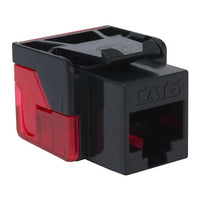 ICC IC107L6TBK CAT6 RJ45 Female Keystone Jack for EZ Style, 10-Pack, Black