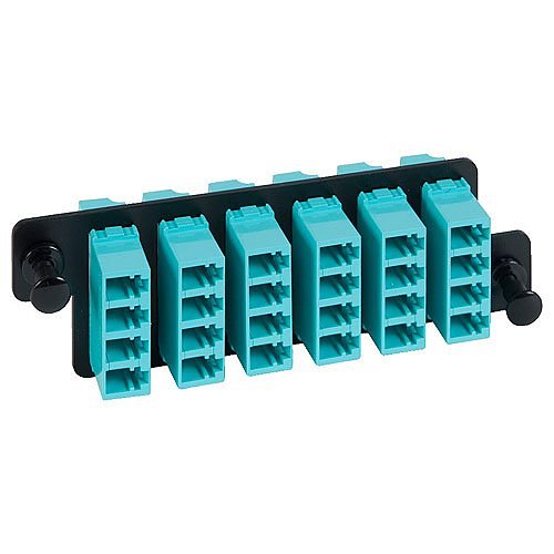 ICC ICFOPL16HG LC-LC Fiber Optic Adapter Panel with Multimode Adapters, 24 F, Blue
