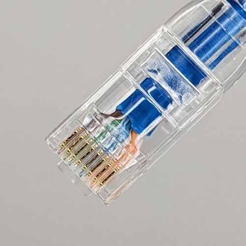 ICC ICPCSY07BL CAT6 Slim Clear Boot Patch Cord, 7', 10-Pack, Blue