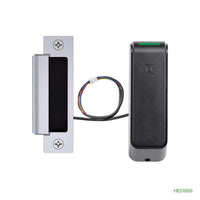 HES ES100-16SM-IPS-605 ES100 Series Reader Body and 1600 Strike for ANSI Latchbolt and Deadbolt Lockset, Wireless Electric Strike, Deadbolt Latchbolt Faceplate Pack, Monitored, Bright Brass