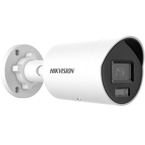 Hikvision DS-2CD3048G2-LIU ColorVu Smart Hybrid Light 4MP Dual Illumination WDR Bullet IP Camera with Built-in Microphone, 40m Light Range, 4mm Fixed Lens, White