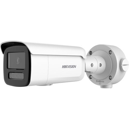 Hikvision DS-2CD3T48G2-LIS ColorVu Smart Hybrid Light 4MP Dual Illumination WDR Bullet IP Camera with Built-in Microphone, 60m Light Range, 4mm Fixed Lens, White