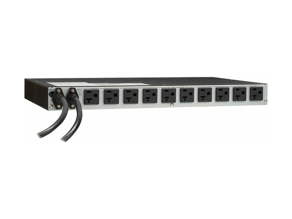 Eaton EATS120 ATS rack PDU, 1U, (2) 5-20P input, 1.92 kW max, 120 V, 16 A, 6 ft cord, Single-phase, Outlets: (10) 5-20 R - NEMA 5-20P - 10 x NEMA 5-20R - 120 V AC - 1920 W - Network (RJ-45)