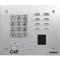 Viking K-1770-IP-EWP VoIP Brushed Stainless-Steel Handsfree Entry Phone System with Proximity Reader and Enhanced Weather Protection
