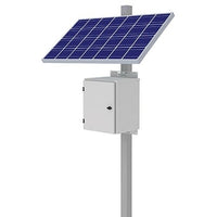 KBC Networks KBC-AL2-100W 100 Watt Advanced Remote Power Kit with 100W Solar Panel, 14" x 16" x 19" Powder-Coated Aluminum Enclosure and Side Panel Mount for 3-6" Pole
