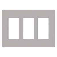 Lutron CW-3-GR Claro 3 Gang Wall Plate for Decorator / Designer Paddle Switches and Dimmers; Gloss Finish; Gray