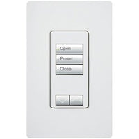 Lutron RRD-W3BRL-WH seeTouch Wall Keypad; Works with RA3 Systems; 3 Button (Grouped) with 1 Raise / Lower; Neutral Required; 120V; White