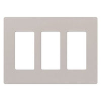 Lutron SC-3-TP Claro 3 Gang Wall Plate for Decorator-Style Dimmers; Switches; and Outlets; Satin Finish; Taupe
