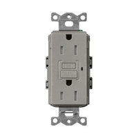 Lutron SCR-15-GFST-CS Claro 15A Tamper Resistant GFCI Duplex Receptacle; Decorator-Style Outlet; Self-Testing; Satin Finish; Cobblestone