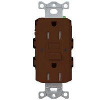 Lutron SCR-15-GFST-SI Claro 15A Tamper Resistant GFCI Duplex Receptacle; Decorator-Style Outlet; Self-Testing; Satin Finish; Sienna