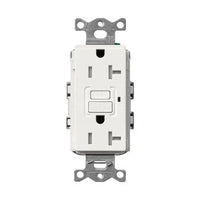 Lutron SCR-20-GFST-RW Claro 20A Tamper Resistant GFCI Duplex Receptacle; Decorator-Style Outlet; Self-Testing; Satin Finish; Architectural White