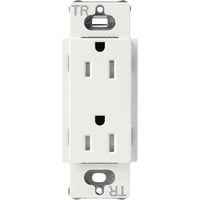 Lutron SCRS-15-TR-RW Claro 15A Tamper-Resistant Duplex Receptacle; Decorator-Style Outlet; Satin Finish; Architectural White