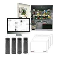 Honeywell NC-MPA4MPKT2 MAXPRO Access Control Kit with MPA4 4-Doors, Access Controller and Metal Enclosure, 2x OP30HONS OmniProx Mullion Proximity Card Reader and 20x OmniProx ISO Credential Cards