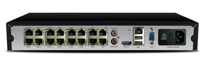 Silarius Pro Series SIL-NVR16CHPOE 25CH total, 16-Channels 4K POE NVR Gigabit, NVR, NO HDD