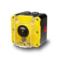 Federal Signal CP-PB-N-Y-2-FNN-00-4 Push Button Call Point, Dual/Screw Terminal, 1/2 NPT, Lift Flap, Yellow