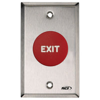 RCI R908RETD9 908 Red Exit Sign with Engraving, Push Button