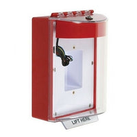 STI-13430NR Indoor / Outdoor Dome Cover, Enclosed Back Box and Sealed Mounting Plate, Label Hood with Horn and Relay, No Label, Red
