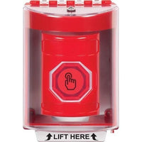 STI SS2077NT-EN Stopper Station Push Button with Universal Stopper Cover, Surface Mount, Weather Resistant Momentary, No Text, Red