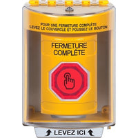 STI SS2277LD-FR Indoor / Outdoor Surface Weather Resistant Momentary Stopper Station with 'LOCKDOWN' French Label, Yellow