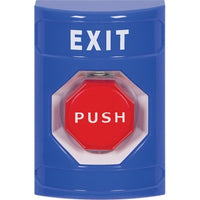 STI SS2408XT-EN Pneumatic Stopper Station, Illuminated, No Cover, EXIT Label in English, Blue