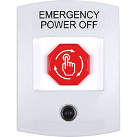 STI G3C309PO-EN G3 Multipurpose Push Button with Camera, No Cover, Turn-To-Reset, EMERGENCY POWER OFF, English, White