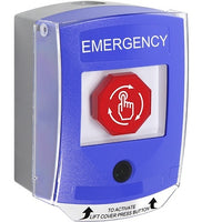STI G3C429EM-EN G3 Multipurpose Push Button with Camera and Back Box, Shield, Turn-to-Reset Function, 'EMERGENCY' Marked, Blue