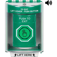 STI SS2187PX-EN Green Illuminated Momentary Door Release Button