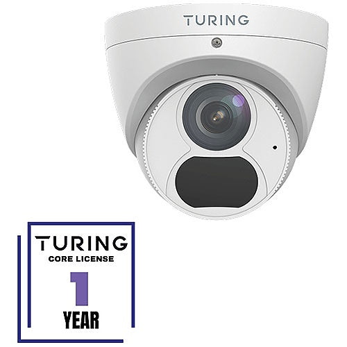 Turing Video TP-MED8M28-1Y CORE AI VSaaS License-Enabled 8MP Low Light Turret IP Camera, 2.8mm Fixed Lens, White