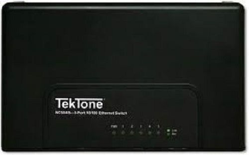 TekTone NC554/8 Wall-Mount Plug-and-Play IP Switch with 8P8C Ethernet Ports, Black