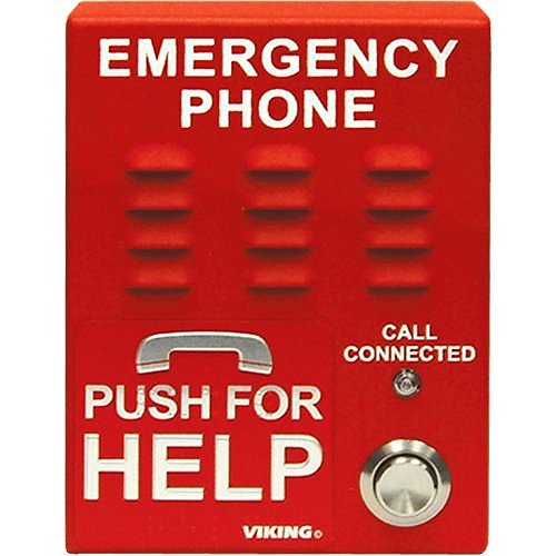 Viking E-1600A-EWP Emergency Phone with Built-In Dialer, Voice Announcer, and Enhanced Weather Protection, ADA Compliant, Red