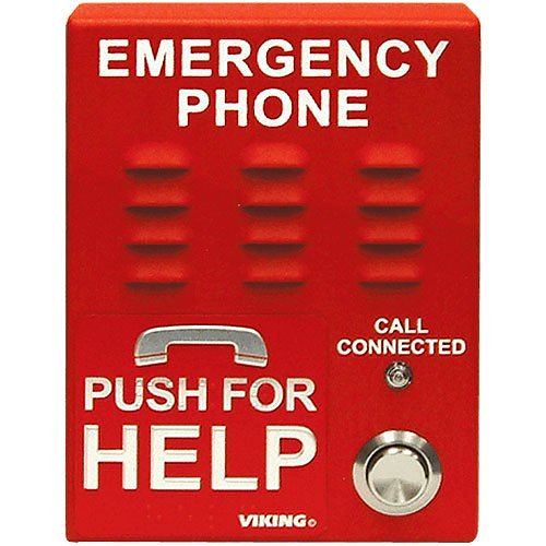 Viking E-1600A Emergency Phone with Built-In Dialer and Voice Announcer, ADA Compliant, Red